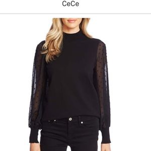 CeCe Dot Sleeve Sweater